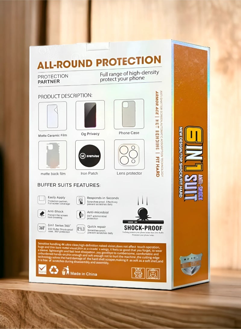 Full protection package for iPhone 13 Pro Max, Protective case made of high-quality materials, high-definition screen protection, camera lens protector, phone back protector, maximum protection against scratches and breakage. - Image 2